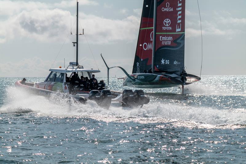 Emirates Team New Zealand's AC75 'Te Aihe' on the Waitemata Harbour in Auckland, New Zealand 36th America's Cup photo copyright Emirates Team New Zealand taken at Royal New Zealand Yacht Squadron and featuring the ACC class