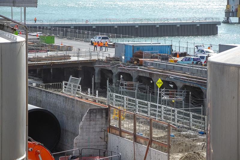 Wynyard Wharf concrete pilings have been blasted and restored - America's Cup Construction - January 7, 2019 - photo © Richard Gladwell / Sail-World.com