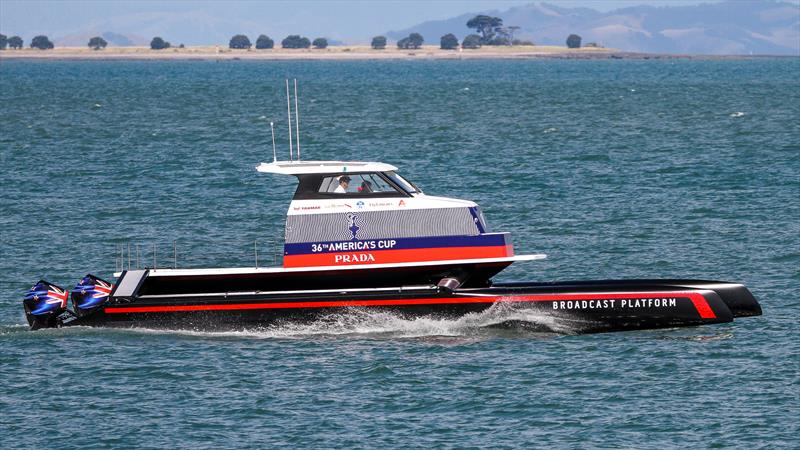 New TV Broadcast Platform vessel - based on AC45 hulls - Waitemata Harbour, January 15, 2020 - photo © Richard Gladwell / Sail-World.com