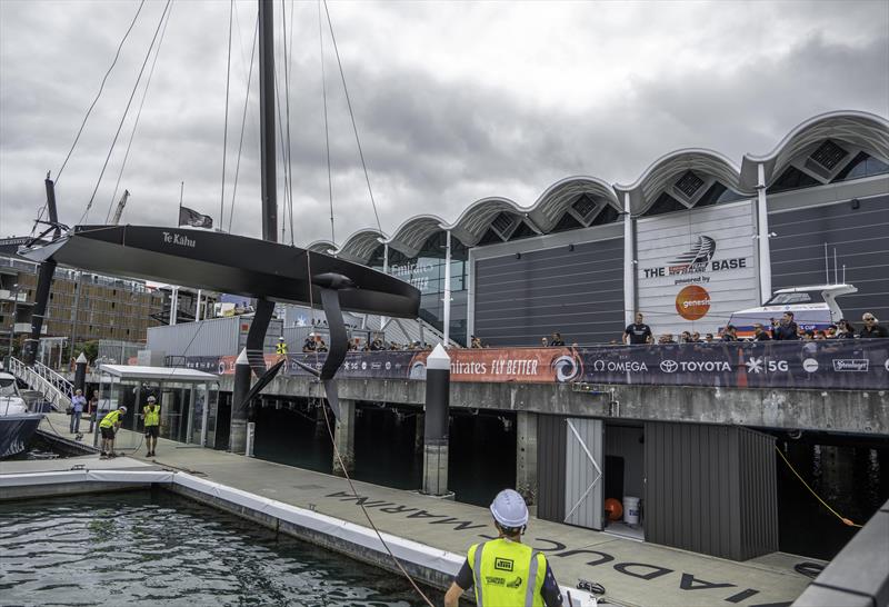 Emirates Team New Zealand launch their test boat Te Kahu in Auckland - January 22, 2020 photo copyright Emirates Team New Zealand taken at Royal New Zealand Yacht Squadron and featuring the ACC class