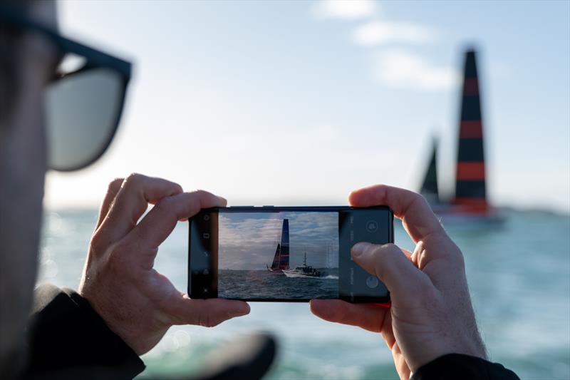 Huawei NZ have signed on as Official Smart Device Partner with Emirates Team NZ and are launching the P40 device in New Zealand photo copyright Emirates Team New Zealand taken at Royal New Zealand Yacht Squadron and featuring the ACC class