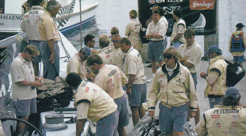 Peter Blake dockside - 1995 America's Cup  photo copyright Sally Samins taken at San Diego Yacht Club and featuring the ACC class