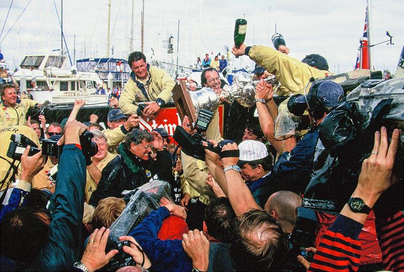 There's the America's Cup somewhere in there - 1995 America's Cup, San Diego, May 13, 1995 - photo © Sally Simins
