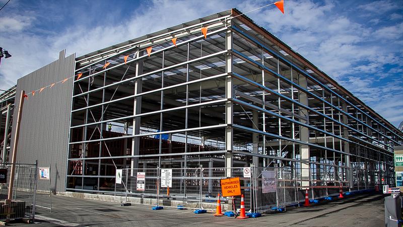 INEOS Team UK base construction - May 26, 2020 photo copyright Richard Gladwell / Sail-World.com taken at Royal New Zealand Yacht Squadron and featuring the ACC class