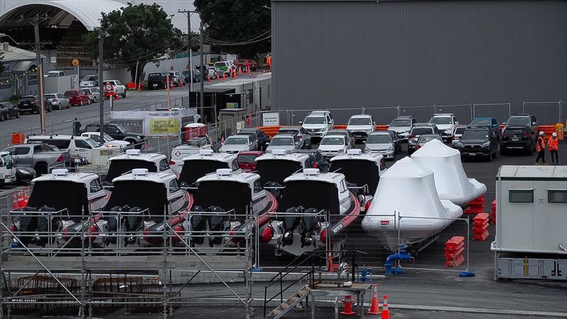 Marshall and official boats - America's Cup Bases - Auckland - June 16, 2020 - photo © Richard Gladwell / Sail-World.com