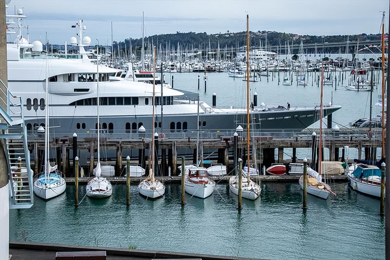 Looking towards Westhaven and RNZYS - America's Cup Bases - Auckland - June 16, 2020 photo copyright Richard Gladwell / Sail-World.com taken at Royal New Zealand Yacht Squadron and featuring the ACC class