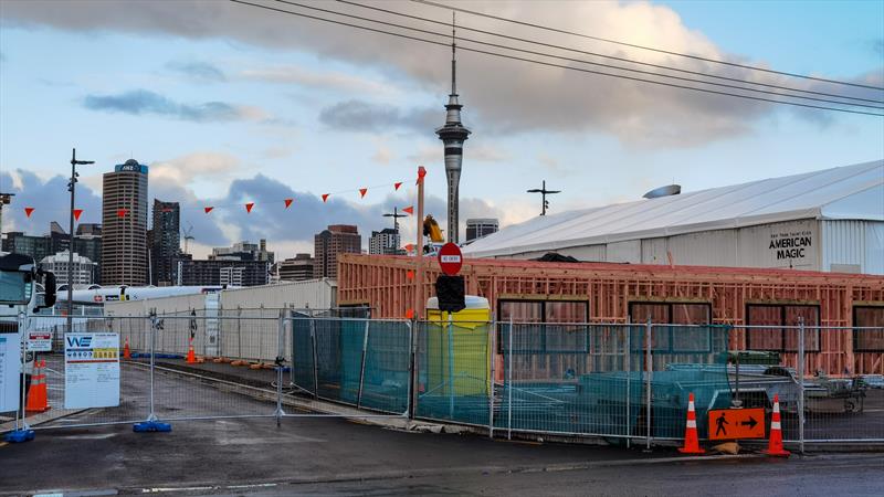 American Magic base under construction - America's Cup - July 7, 2020 photo copyright Richard Gladwell / Sail-World.com taken at Royal New Zealand Yacht Squadron and featuring the ACC class