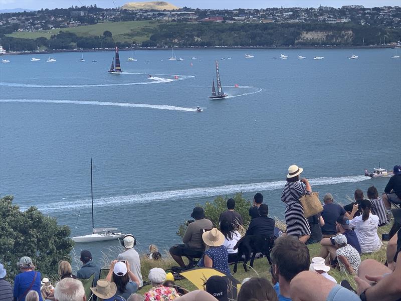Crowds of spectators on North Head - Round Robin - Prada Cup - January 23, 2021 photo copyright Colin Preston taken at Royal New Zealand Yacht Squadron and featuring the ACC class