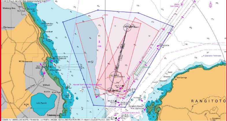 Course location - January 29, 2021 - Day 2 Semi-Finals - Prada Cup - America's Cup 36 - photo © Richard Gladwell / Sail-World.com