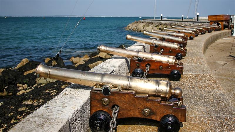 RYS Cannons overlook the Solent - possible venue for the 37th America's Cup - Royal Yacht Squadron, Cowes, Isle of Wight - June 2019 - photo © Richard Gladwell / Sail-World.com