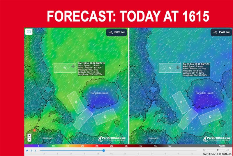 Weather forecast - 1615hrs - Prada Cup Finals - Day 1 - January 13, 2021 - America's Cup 36 photo copyright Prada Media Centre taken at Circolo della Vela Sicilia and featuring the ACC class