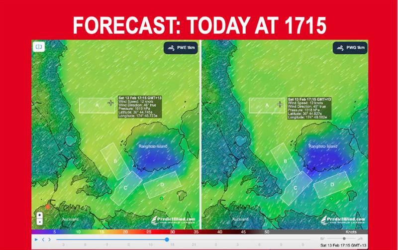 Weather forecast - 1715hrs - Prada Cup Finals - Day 1 - January 13, 2021 - America's Cup 36 - photo © Prada Media Centre