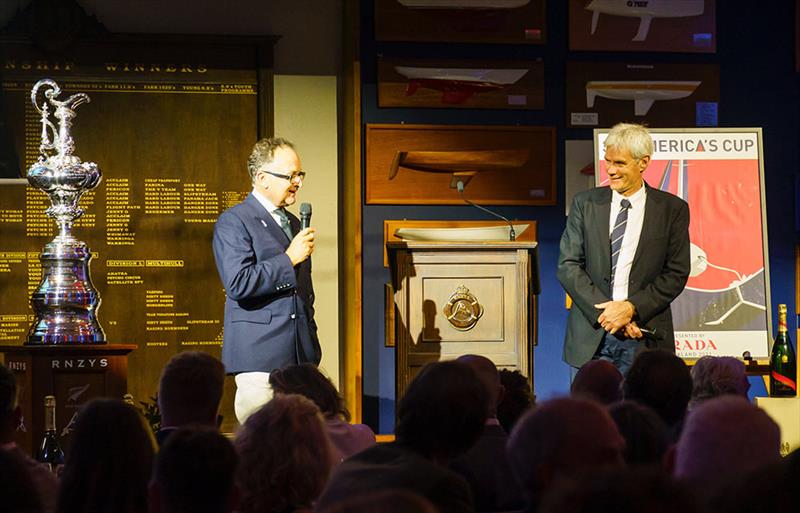 Bertie Bicket and Grant Simmer - 2021 America's Cup Hall of Fame Induction Ceremony, March 19, 2021 - Royal New Zealand Yacht Squadron photo copyright Luca Butto Studio Borlenghi taken at Royal New Zealand Yacht Squadron and featuring the ACC class