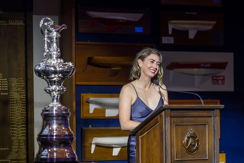 Kate Montgomery - 2021 America's Cup Hall of Fame Induction Ceremony, March 19, 2021 - Royal New Zealand Yacht Squadron photo copyright Gilles Martin-Raget taken at Royal New Zealand Yacht Squadron and featuring the ACC class