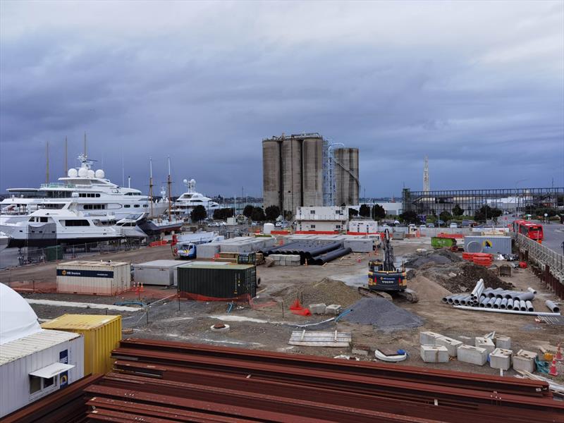 Superyacht service base area - Beaumont Street - June 2021 photo copyright Richard Gladwell / Sail-World.com taken at Royal New Zealand Yacht Squadron and featuring the ACC class