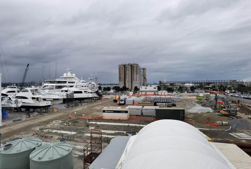 Superyacht service base area - Beaumont Street - June 2021 photo copyright Richard Gladwell / Sail-World.com taken at Royal New Zealand Yacht Squadron and featuring the ACC class