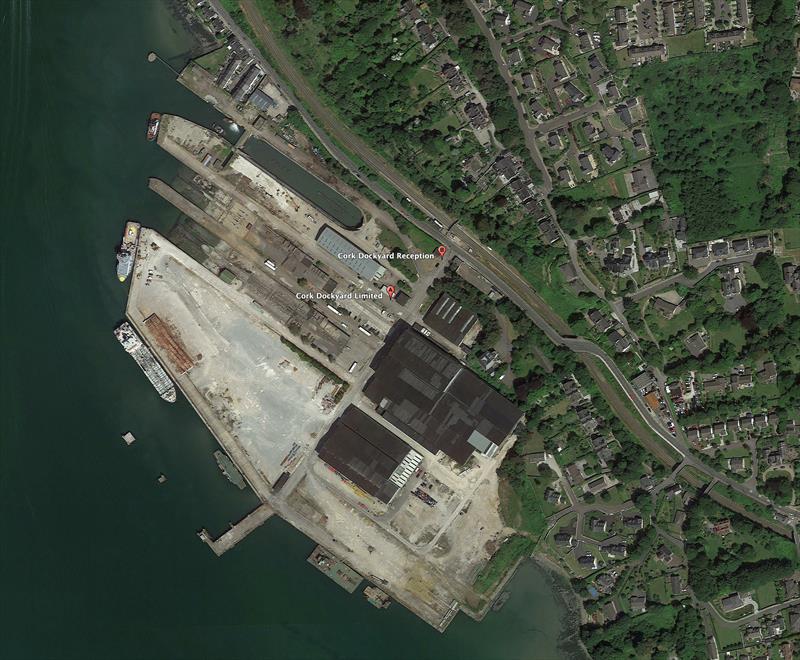 Cork Shipyard - proposed base locations for the 37th America's Cup photo copyright Google Earth taken at Royal Cork Yacht Club and featuring the ACC class