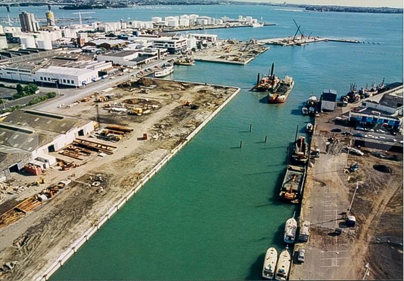 The Viaduct Harbour under construction in 1996-7 ahead of the 2000 America's Cup - photo © R&F Heron