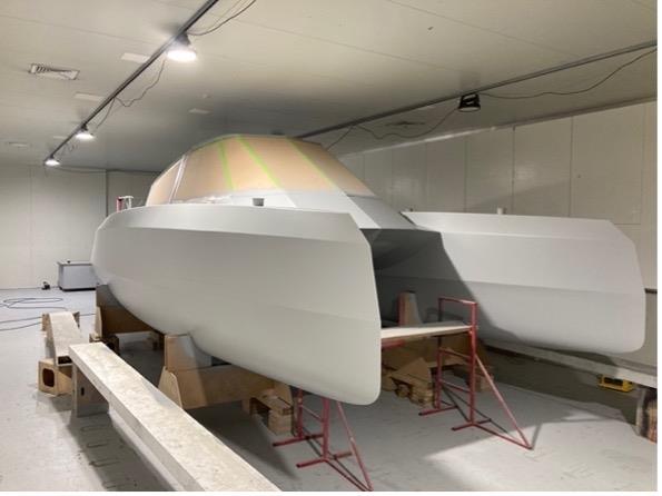 Good progress is being made on the prototype hydrogen powered chase boat for AC37 - a bigger version will be able to tow AC75's - photo © Emirates Team New Zealand
