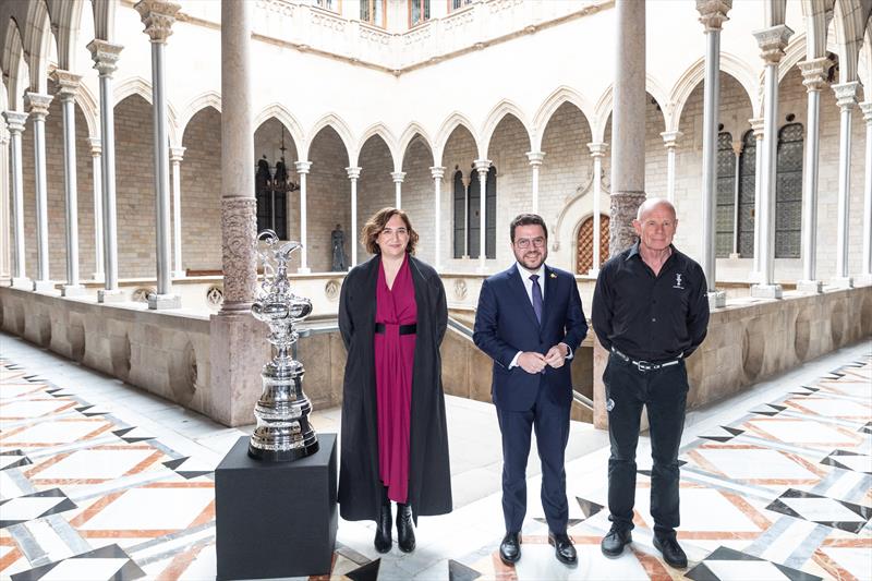 (L to R) Ada Colau, Mayor of Barcelona. Pere Aragonés, President of the Government of Catalonia. Grant Dalton photo copyright Maria Muina taken at Royal New Zealand Yacht Squadron and featuring the ACC class