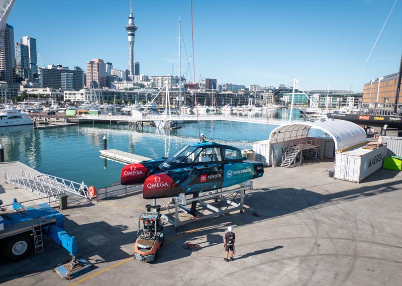 Emirates Team New Zealand launch their hydrogen powered foiling chase boat at the team base in Auckland - photo © Emirates Team New Zealand