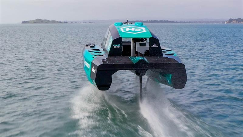 Emirates Team New Zealand's Hydrogen powered foiling chase boat undergoes sea trials on the Hauraki Gulf - May 2022 - photo © Emirates Team New Zealand