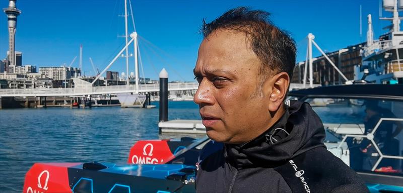Neeraj Lala Toyota NZ CEO with Chase Zero at the Emirates Team NZ base in Auckland, May 2022 - photo © Richard Gladwell - Sail-World.com/nz