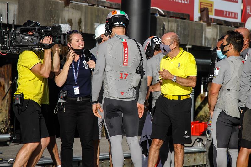 In the thick of it Francesco Longanesi Cattani participating in interviews just before the presentation of the Prada Cup - February 21, 2021 photo copyright Richard Gladwell / Sail-World.com / nz taken at Circolo della Vela Sicilia and featuring the ACC class