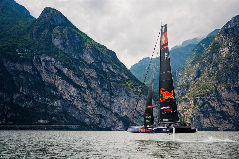 Alinghi Red Bull Racing competes during the GC32 Racing Tour in Riva Del Garda, Italy on May 26, 2022 photo copyright Samo Vidic taken at  and featuring the ACC class