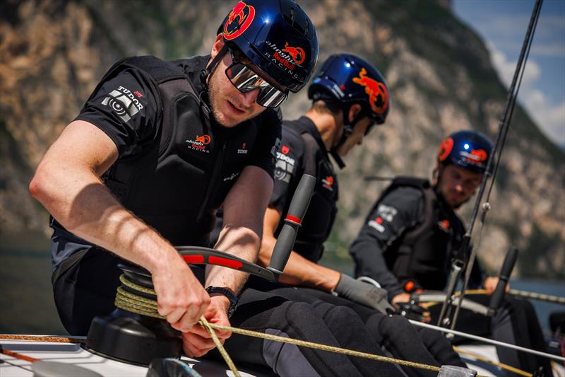 Nils Theunick of Switzerland and Alinghi Red Bull Racing seen prior the GC32 race in Riva Del Garda, Italy on May 26, 2022 - photo © Samo Vidic