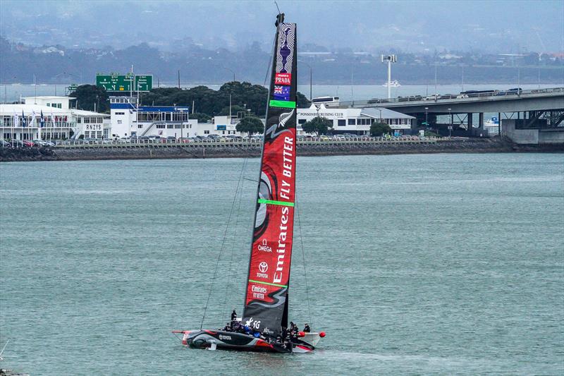 Emirates Team NZ's Te Aihe experienced halyard lock issues ahead of, and continuing for a time after  its first sail on September 12, 2019 - photo © Richard Gladwell - Sail-World.com/nz