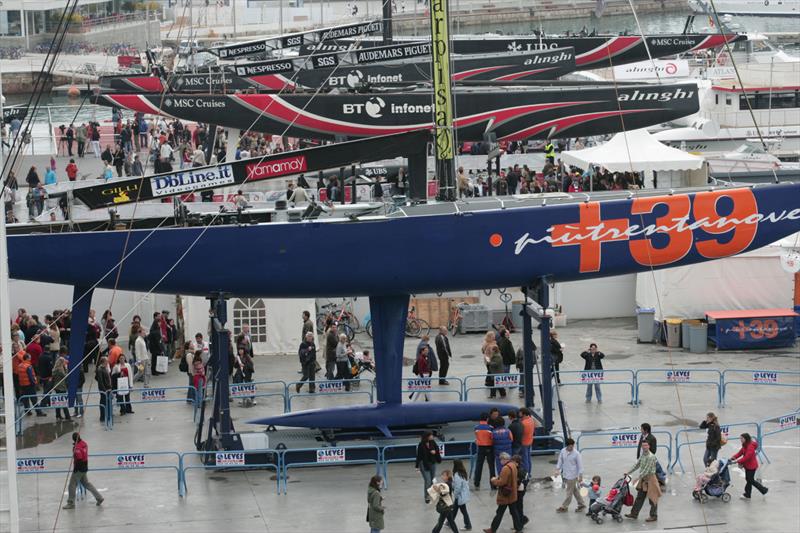 Hull reveal day - 2007 America's Cup - Valencia photo copyright ACM 2007 / Photo:Stefano Gattini taken at Real Club Nautico Valencia and featuring the ACC class