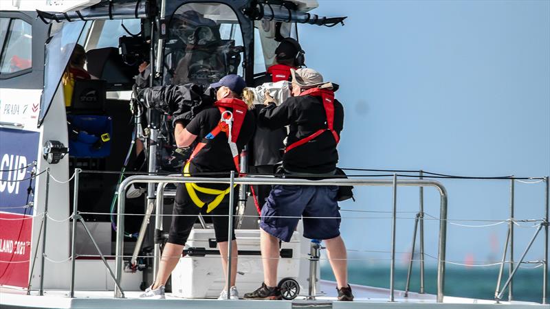Video teams worked from two specialist camera cats in the 2021 America's Cup in Auckland - photo © Richard Gladwell / Sail-World.com/nz