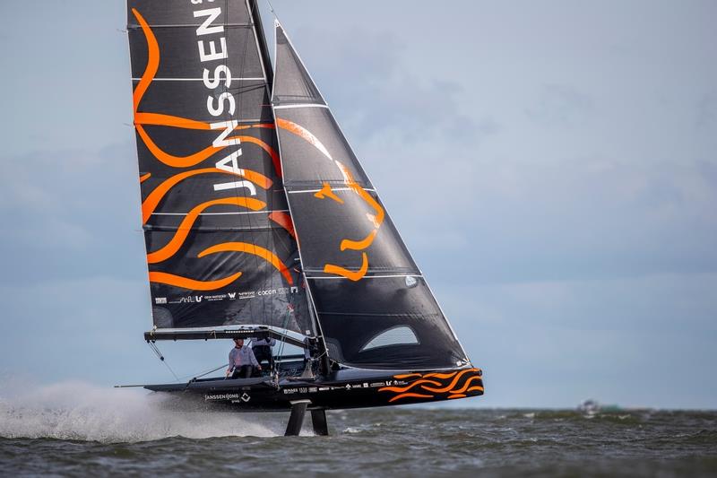 DutchSail Jansen de Jong, foiling 69F Muiden, The Netherlands. The 69F will be used by the Dutch for Youth and Womens America's Cup team trials - photo © America's Cup Media