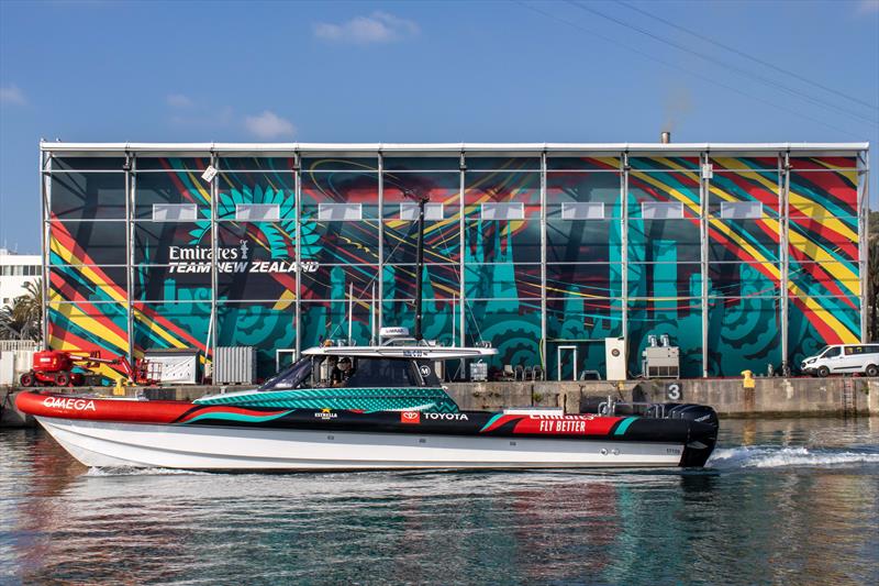 Emirates Team New Zealand's base at Port Vell, Barcelona is now operational - July 2023 photo copyright Hamish Hooper / Emirates Team New Zealand taken at Royal New Zealand Yacht Squadron and featuring the ACC class