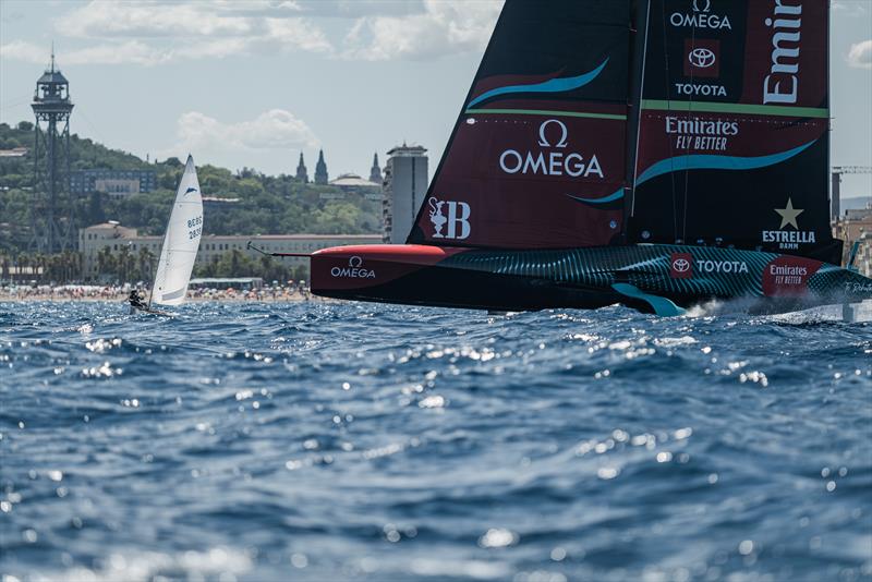 Emirates Team New Zealand sail their AC75 Te Rehutai in Barcelona - photo © Job Vermeulen / America's Cup