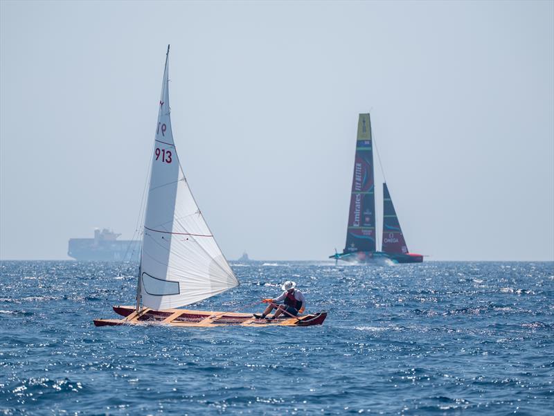 Emirates Team New Zealand sail their AC75 Te Rehutai in Barcelona - photo © James Somerset / Emirates Team New Zealand