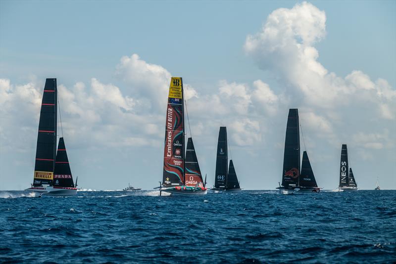 America's Cup Practice Racing - Barcelona August - September 2023 photo copyright Alex Carabi / America's Cup taken at Club Náutic Vilanova and featuring the ACC class