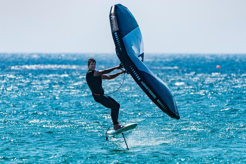 Peter Burling wing foiling in Tarifa, Spain photo copyright Beau Outteridge taken at Real Club Náutico de Palma and featuring the  class