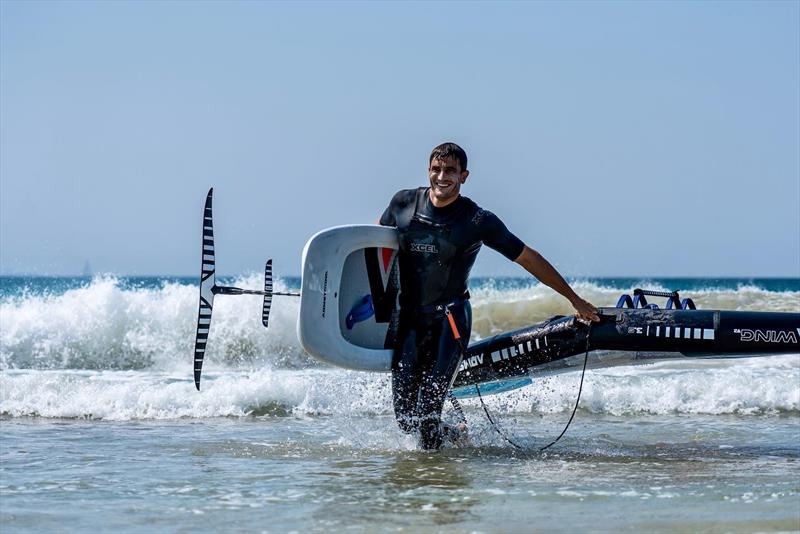 Blair Tuke emerges from a wingfoiling session in Spain with the  A-Wing V2 - photo © Beau Outteridge