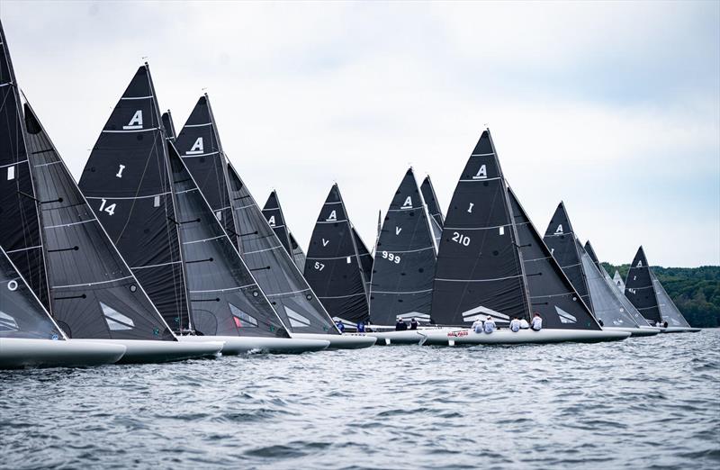 I-210 Hall Pass looking strong at every start during the 2026 A Scow National Championship - photo © Hannah Noll
