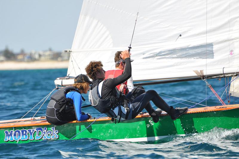 SA Sharpies young guns Harry Mitton, Jake Wilson and Josh Hinks won a heat at the recent nationals photo copyright Lou Hollis taken at  and featuring the Australian Sharpie class