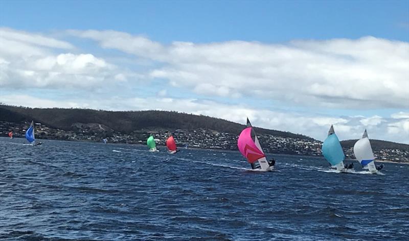 Sharpies under spinnaker on the Derwent today. - photo © RYCT Commodore Tracey Matthews