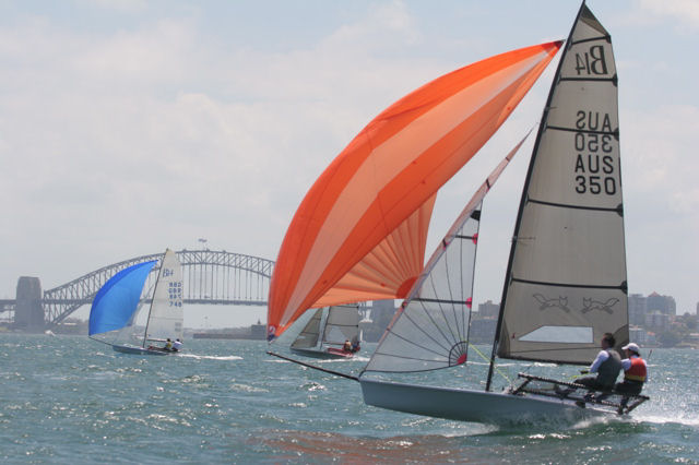 Action from day two of the B14 worlds at Woollhara Sailing Club, Australia photo copyright Ingrid Abery / www.hotcapers.com taken at  and featuring the B14 class