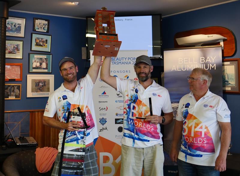 Nick  Richardson & Adrian Beswick win the B14 Australian Nationals at Bell Bay, Tasmania photo copyright Steve Miller taken at Port Dalrymple Yacht Club and featuring the B14 class
