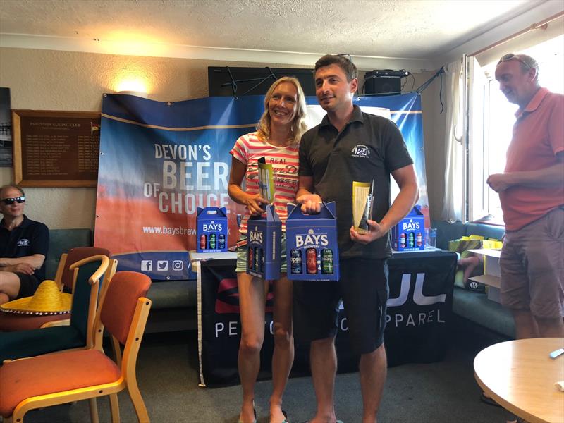 Kathy Sherratt & Josh Wilce finish 2nd in the Gul B14 Nationals at Paignton photo copyright Al Storer taken at Paignton Sailing Club and featuring the B14 class