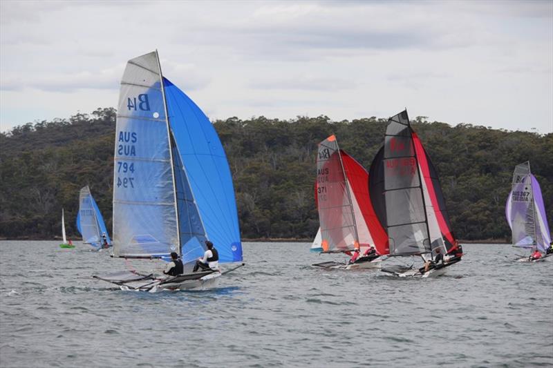 The B14 fleet contesting the State Championship at the Port Dalrymple Yacht Club photo copyright Greg and Michelle Jones taken at Port Dalrymple Yacht Club and featuring the B14 class