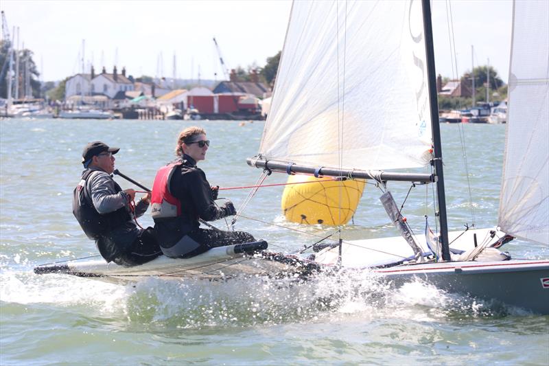 Clem Evans and Rob Carver in the B14 during Blackwater SC Club Week photo copyright Zoe Nelson taken at Blackwater Sailing Club and featuring the B14 class