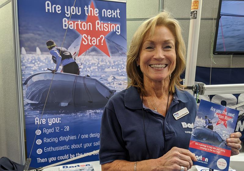 Barton Marine's Suzanne Blaustone talks about the Barton Rising Star competition photo copyright Mark Jardine taken at RYA Dinghy Show and featuring the  class