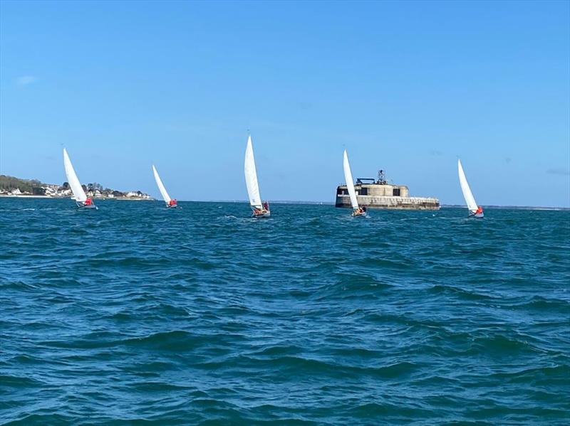 Which way to go? Bembridge One-Design April racing photo copyright Jonathan Nainby-Luxmoore taken at Bembridge Sailing Club and featuring the Bembridge One Design class